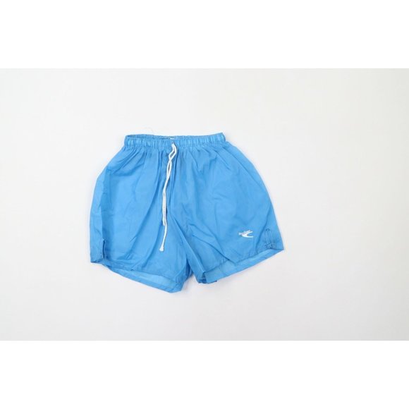 Vintage 80s MacGregor Womens Size Medium Spell Out Nylon Shorts Baggies Blue USA - Picture 1 of 8
